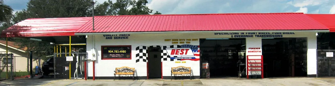 Outdoor shot of transmission maintenance shop Best Transmission in Jacksonville, FL